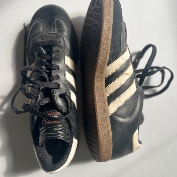 Vintage Adidas Leather and Suede Black and White Sambas M8.5 - Picture 1 of 5